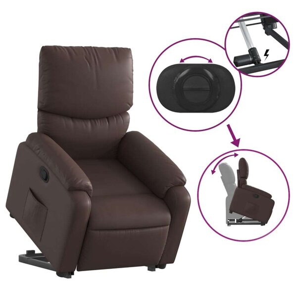 VidaXL Elektromos Felfelé Segítő Fotel - Barna Műbőr