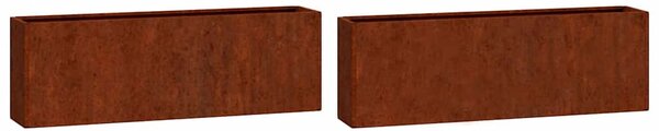 2 db rozsda színű corten acél fali növénytartó 53 x 10 x 17 cm