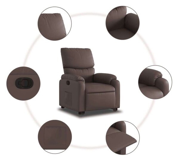VidaXL Elektromos Felfelé Segítő Fotel - Barna Műbőr