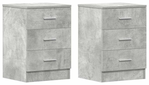 2 db betonszürke szerelt fa éjjeliszekrény 38 x 35 x 56 cm