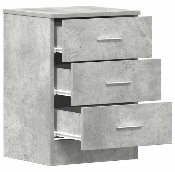 2 db betonszürke szerelt fa éjjeliszekrény 38 x 35 x 56 cm
