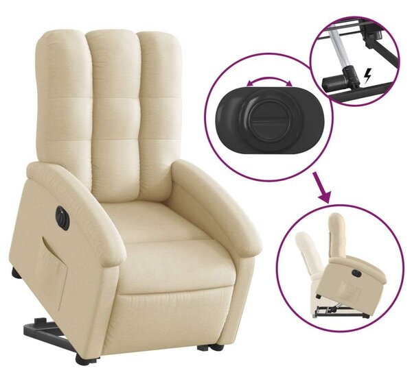 VidaXL Elektromos Felfelé Segítő Fotel - Krémszín