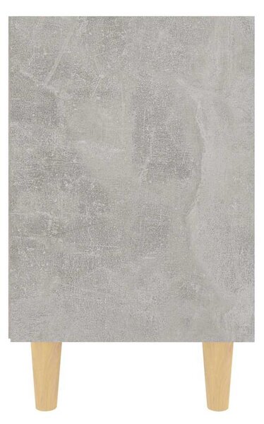 2 db betonszürke éjjeliszekrény tömör fa lábakkal 40x30x50 cm