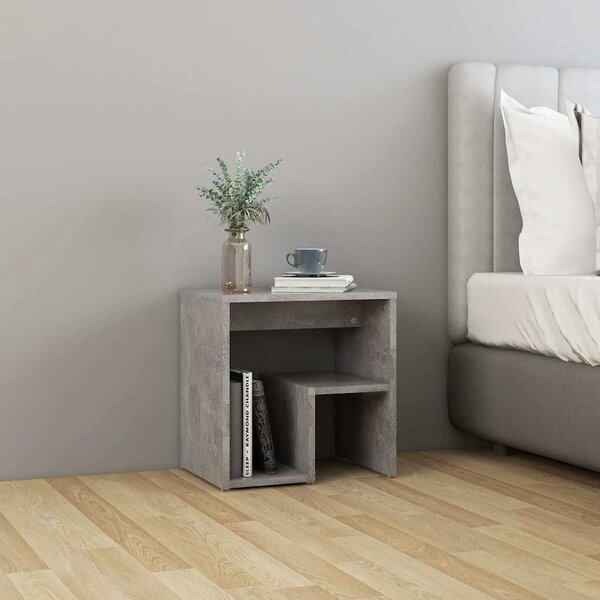 2 db betonszürke szerelt fa éjjeliszekrény 40 x 30 x 40 cm