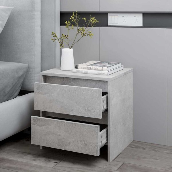 Betonszürke forgácslap éjjeliszekrény 45 x 34,5 x 44,5 cm