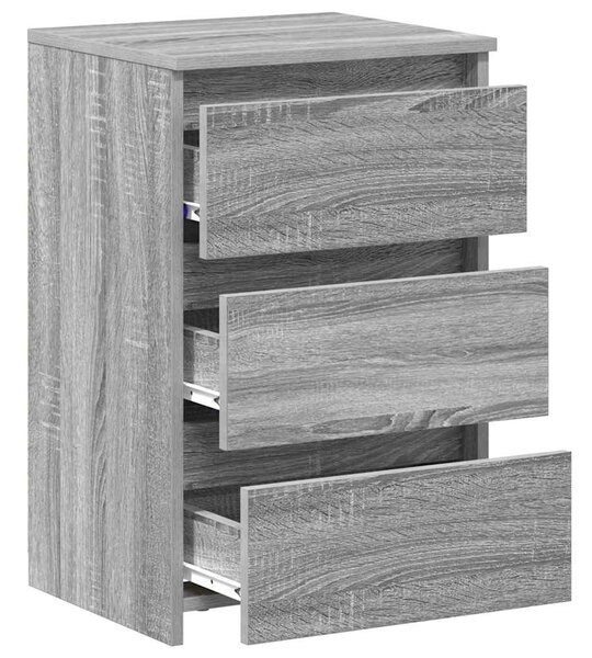 2 db szürke sonoma szerelt fa éjjeliszekrény 40x35x62,5 cm