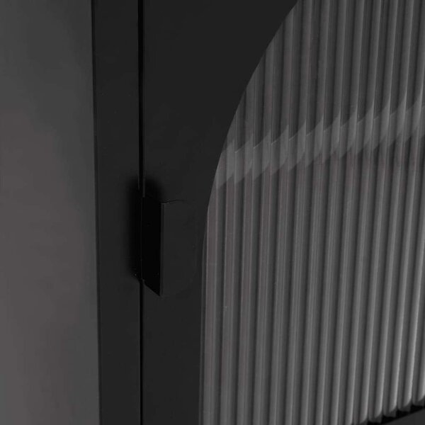 VidaXL Éjjeliszekrény Szett - Fekete Acél és Üveg - 50x35x60cm
