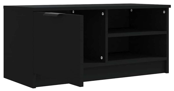 Fekete szerelt fa TV-szekrény 80 x 35 x 36,5 cm