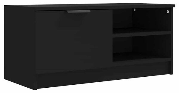 Fekete szerelt fa TV-szekrény 80 x 35 x 36,5 cm