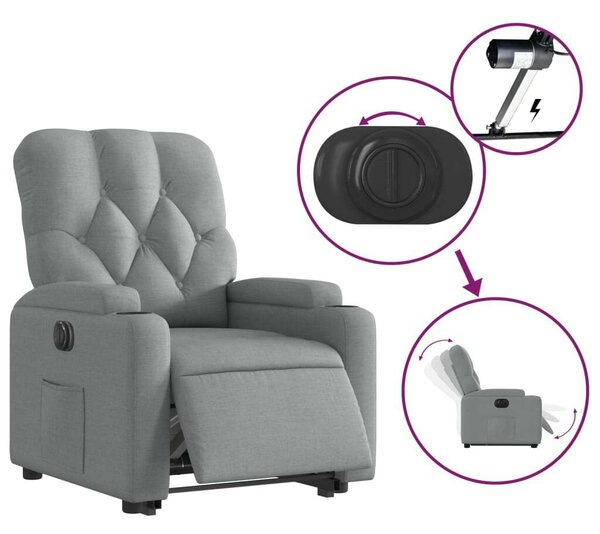 VidaXL Elektromos Dönthető Fotel - Világosszürke