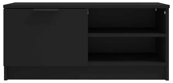 Fekete szerelt fa TV-szekrény 80 x 35 x 36,5 cm