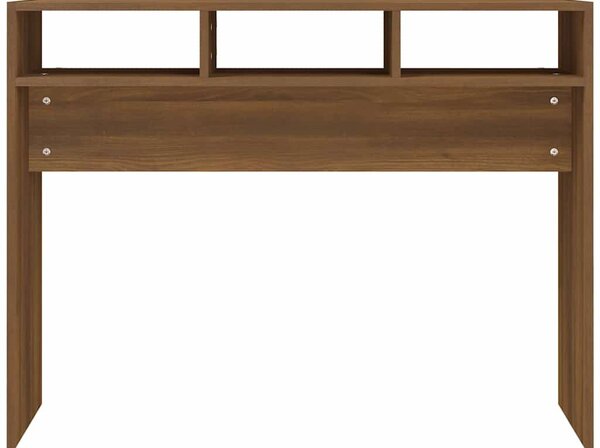 Barna tölgyszínű szerelt fa tálalóasztal 105 x 30 x 80 cm