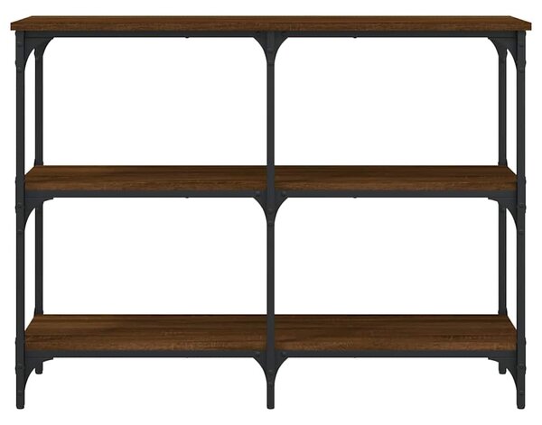 Barna tölgyszínű szerelt fa tálalóasztal 100x29x75 cm