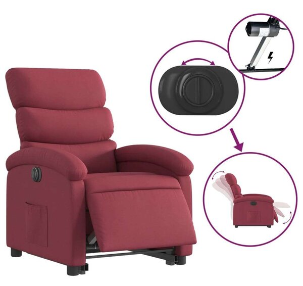 VidaXL Elektromos Dönthető Fotel - Bordó