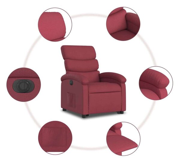 VidaXL Elektromos Dönthető Fotel - Bordó