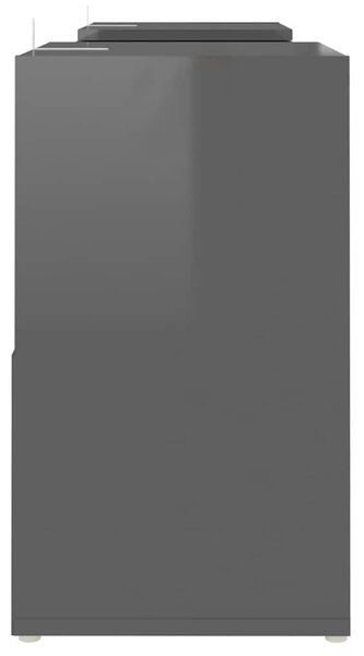 Magasfényű szürke szerelt fa TV-szekrény 104 x 30 x 52 cm