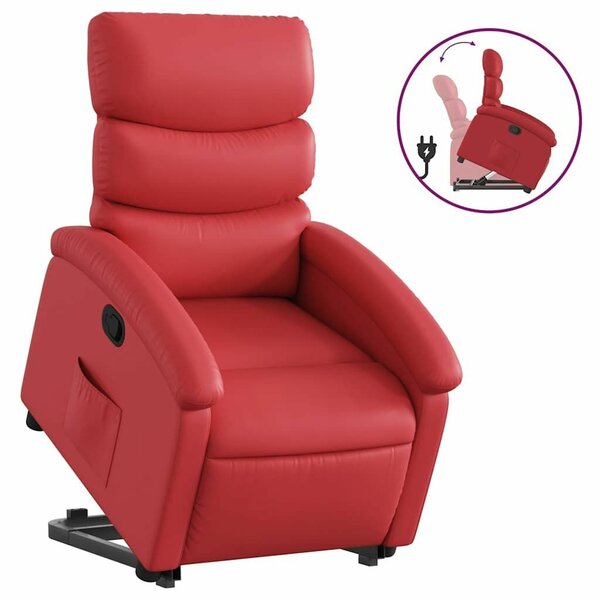 Relax Fotel - Elektromos Emelő - Piros Műbőr