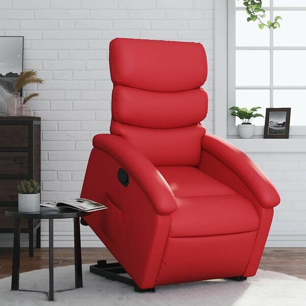 Relax Fotel - Elektromos Emelő - Piros Műbőr