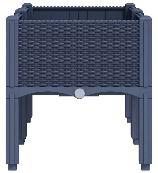 Kékszürke PP rácsos kerti ültetőláda 80 x 40 x 42 cm