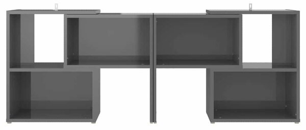 Magasfényű szürke szerelt fa TV-szekrény 104 x 30 x 52 cm
