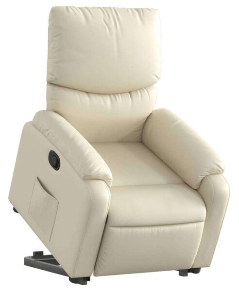 Relax Fotel - Elektromos Emelő - Krémszínű Műbőr