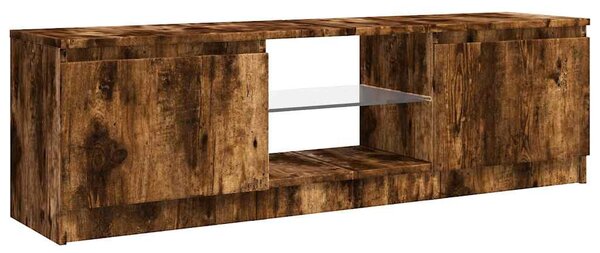 Füstölt tölgy színű TV-szekrény LED lámpákkal 120x30x36 cm