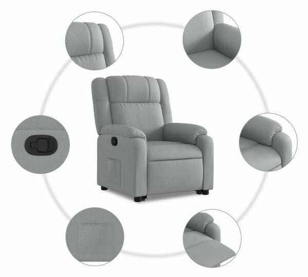 Relax Fotel - Elektromos Emelő - Világosszürke