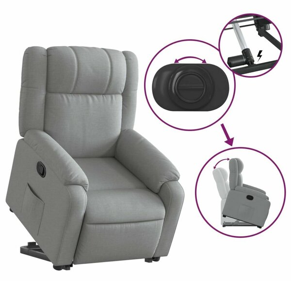 Relax Fotel - Elektromos Emelő - Világosszürke