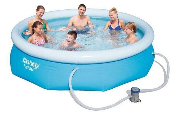 Bestway Kréta 244x66cm Puhafalú medence vízforgatóval és szűrőbetéttel (8050264) - kék