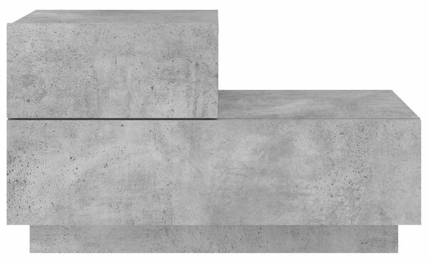 Betonszürke éjjeliszekrény LED-fényekkel 70x36x40,5 cm