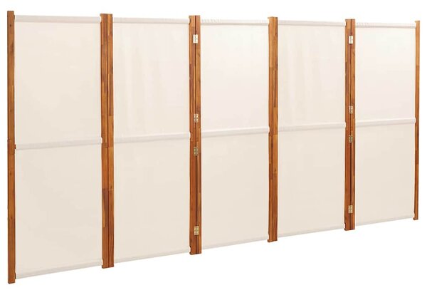 Fehér 5 paneles térelválasztó 350x180 cm