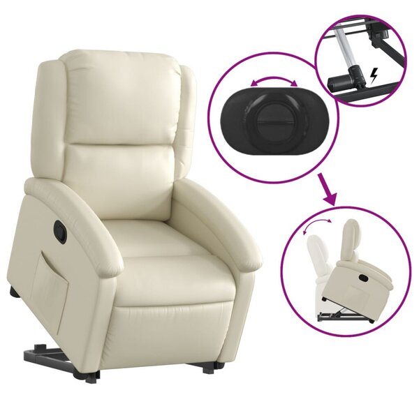 Relax Fotel Elektromos Emelővel - Krémszín