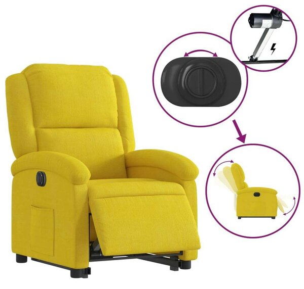 VidaXL Elektromos Dönthető Fotel - Sárga Bársony