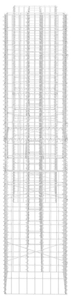 H alakú acéldrót virágtartó gabion 260 x 40 x 180 cm
