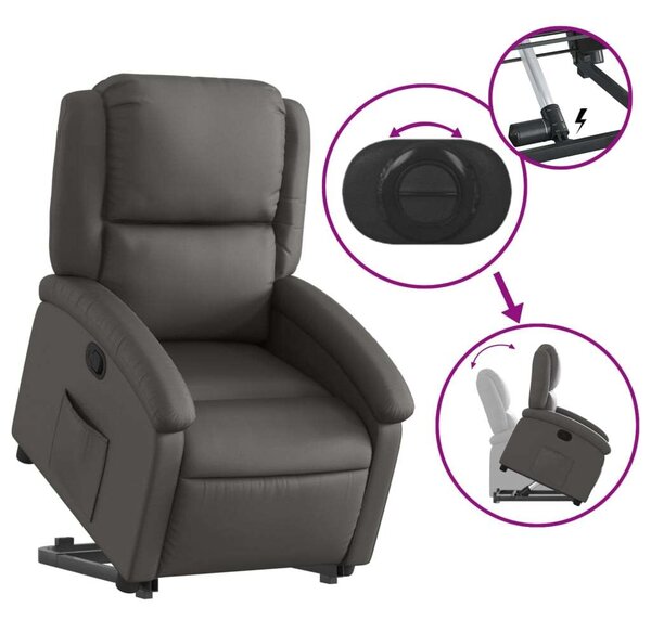 VidaXL Elektromos Felfelé Emelő Relax Fotel - Szürke