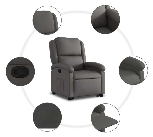 VidaXL Elektromos Felfelé Emelő Relax Fotel - Szürke