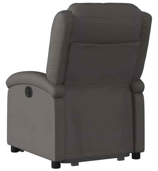 Elektromos Felállást Segítő Fotel - Valódi Bőr - Szürke