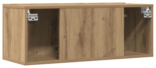 2 db kézműves tölgy falra szerelhető TV-szekrény 80x30x30 cm