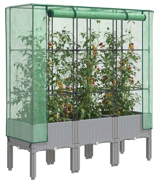 Rattan megjelenésű magaságyás melegháztakaróval 120x40x140 cm