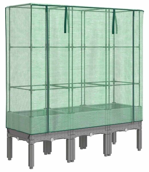 Rattan megjelenésű magaságyás melegháztakaróval 120x40x140 cm