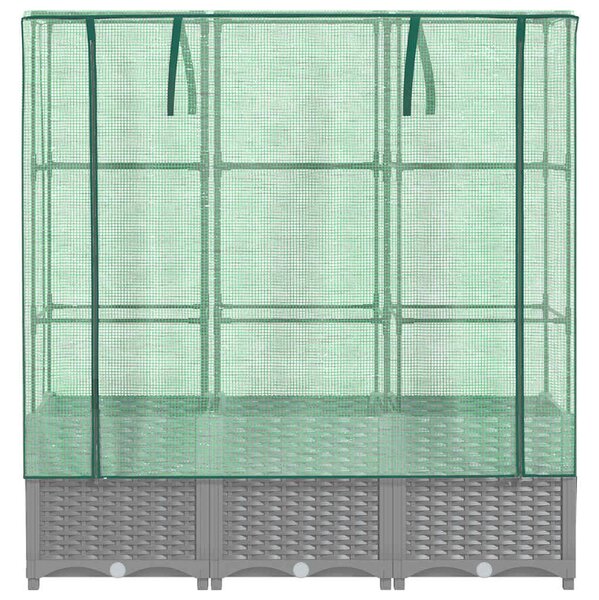 Rattan megjelenésű magaságyás melegháztakaróval 120x40x138 cm
