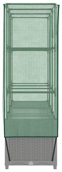 Rattan megjelenésű magaságyás melegháztakaróval 120x40x138 cm