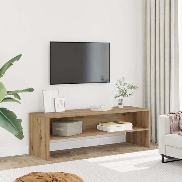 Kézműves tölgy színű szerelt fa TV-szekrény 120 x 40 x 40 cm