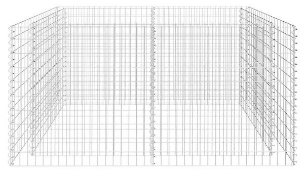 Ezüstszínű acél gabion magaságyás 180 x 90 x 100 cm