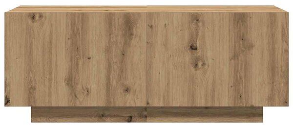 Kézműves tölgy színű szerelt fa TV-szekrény 100 x 35 x 40 cm