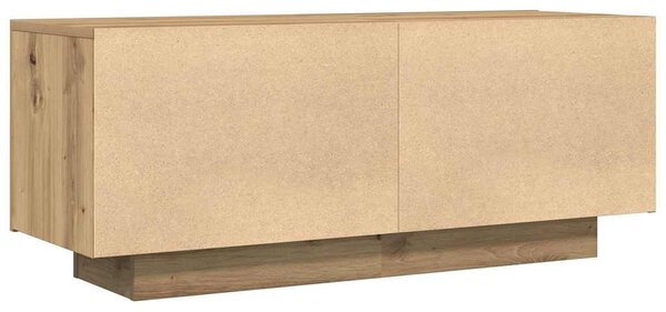 Kézműves tölgy színű szerelt fa TV-szekrény 100 x 35 x 40 cm