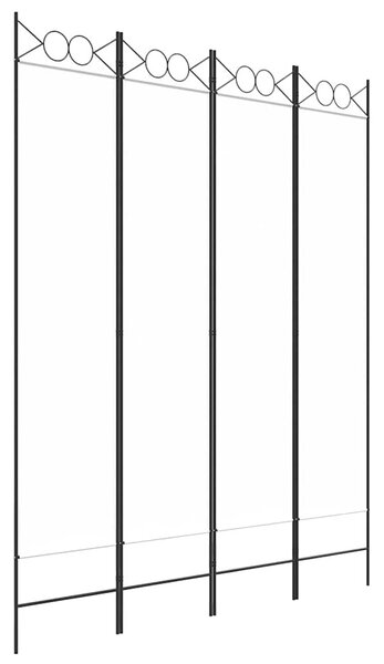 4 paneles fehér szövet térelválasztó 160x200 cm