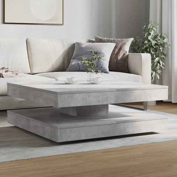 Betonszürke dohányzóasztal 360 fokban forgatható 90x90x34,5 cm