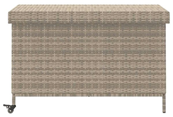 Kerti tároló doboz kerekekkel világosszürke 110x55x73 cm