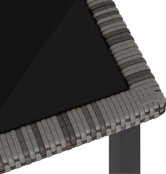 Polyrattan Kerti Étkezőgarnitúra - 9 részes - Szürke
